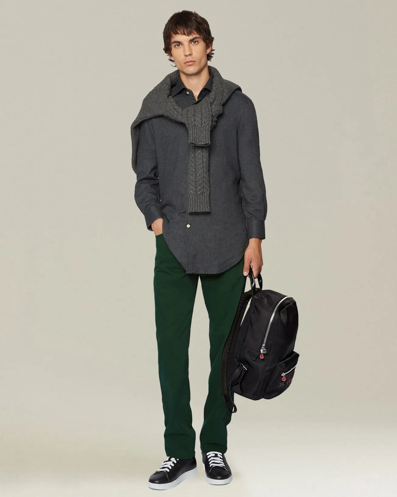 DENIM AND CASHMERE TAILORED JEANS