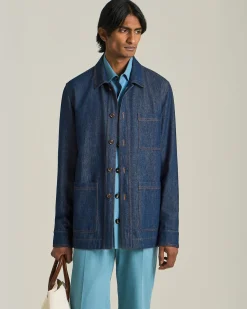 DENIM BLOUSON WITH A MINERAL WASH.