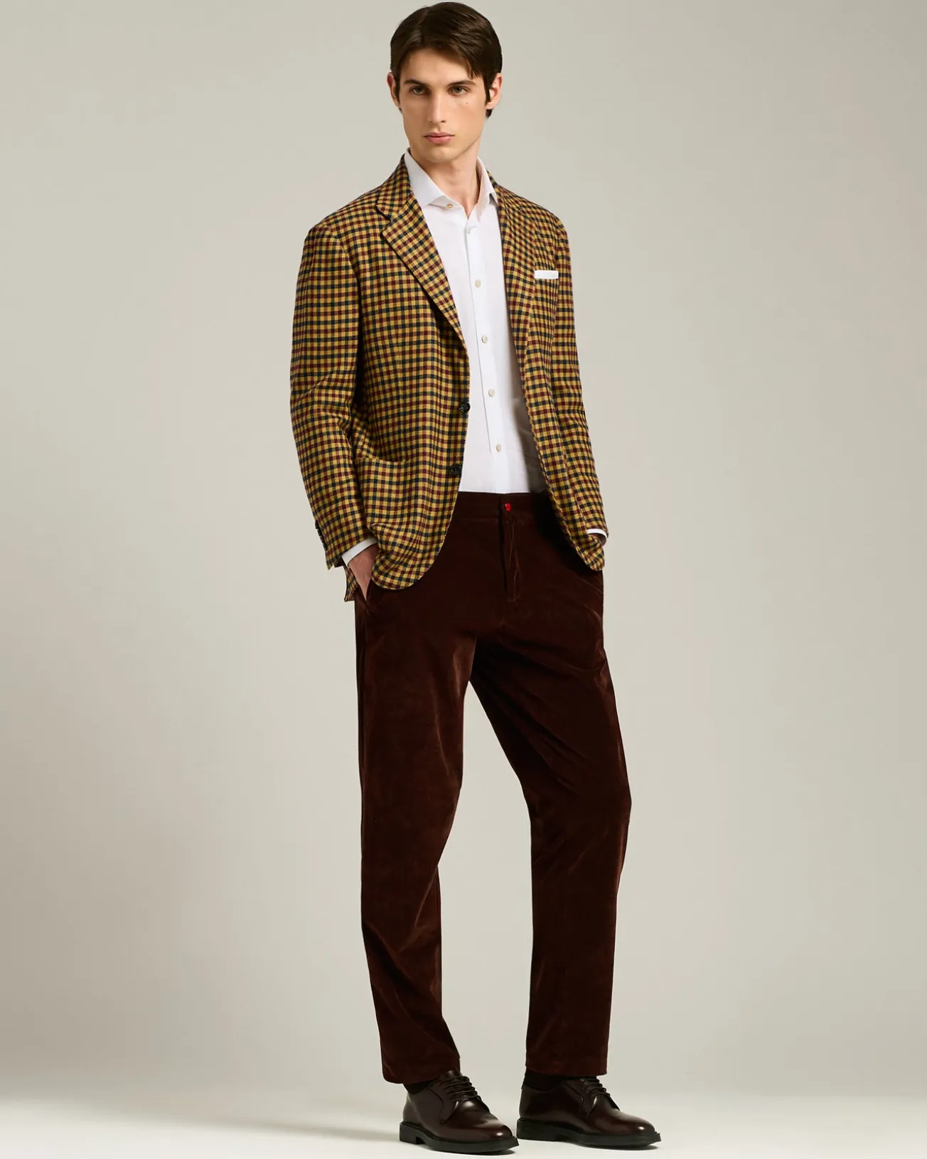 DERBY IN SMOOTH CALFSKIN BORDEAUX WITH RUBBER SOLE