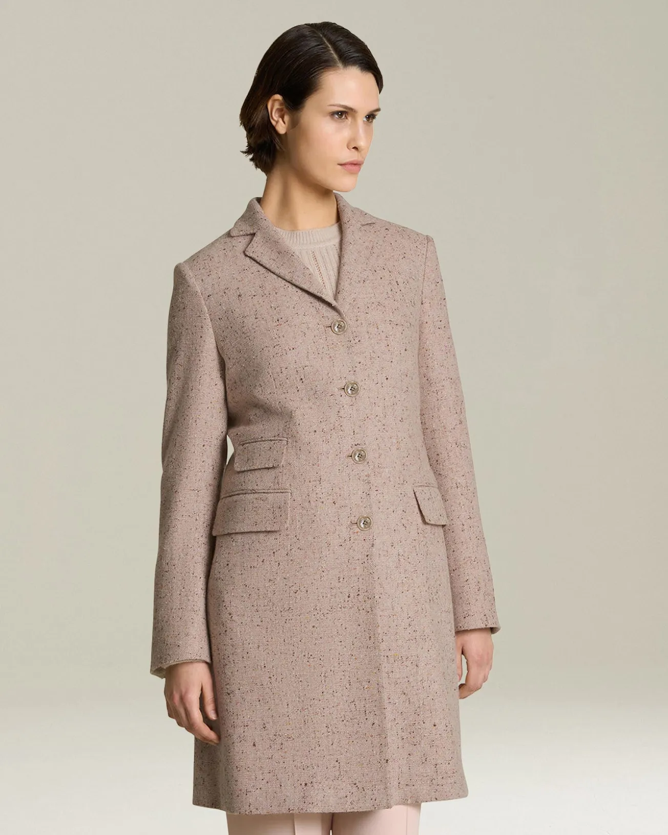 DONEGAL EFFECT CASHMERE COAT