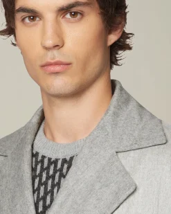 DOUBLE-BREASTED BRUSHED CASHMERE COAT