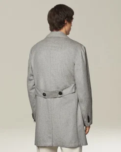 DOUBLE-BREASTED BRUSHED CASHMERE COAT