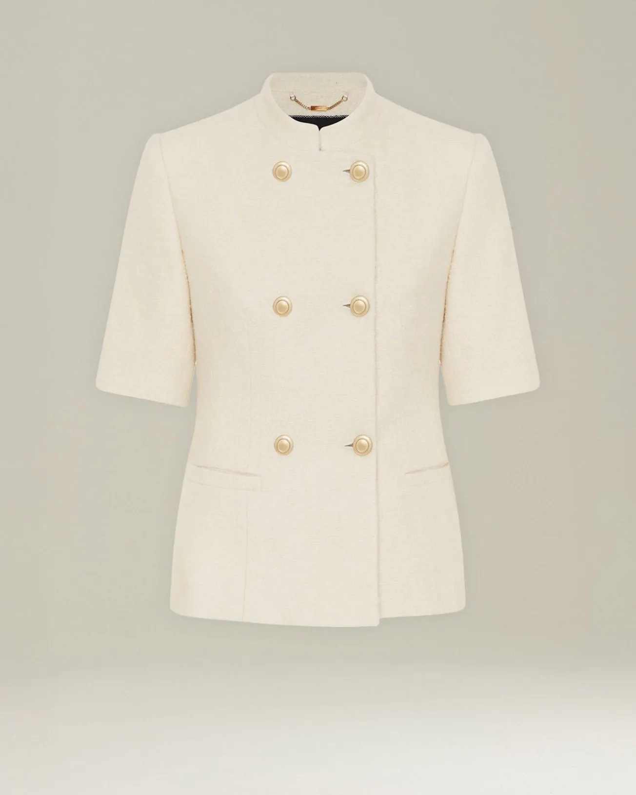 DOUBLE-BREASTED CASHMERE AND SILK BLAZER