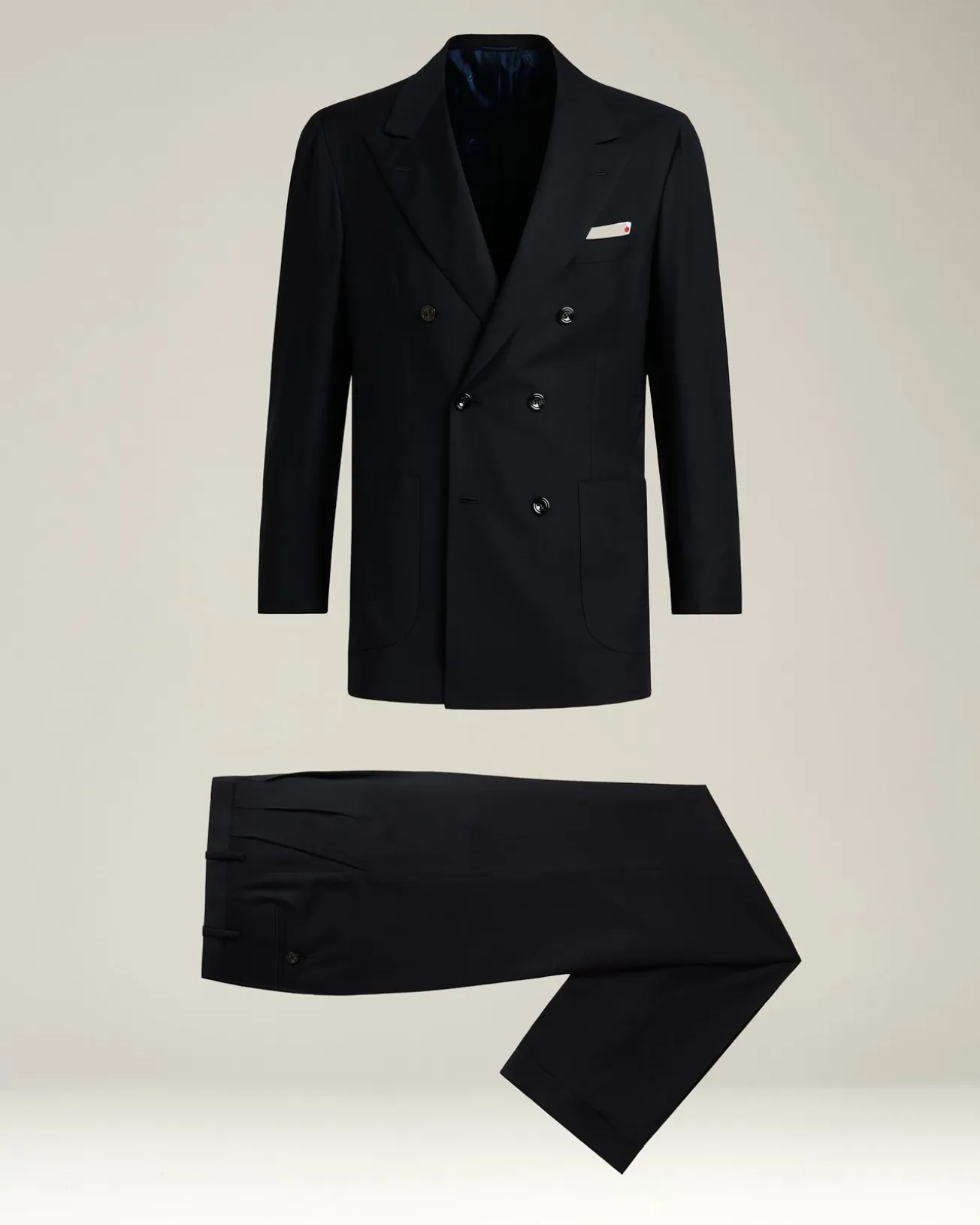 DOUBLE-BREASTED SUIT "MONOCHROME" IN PURE BLUE WOOL