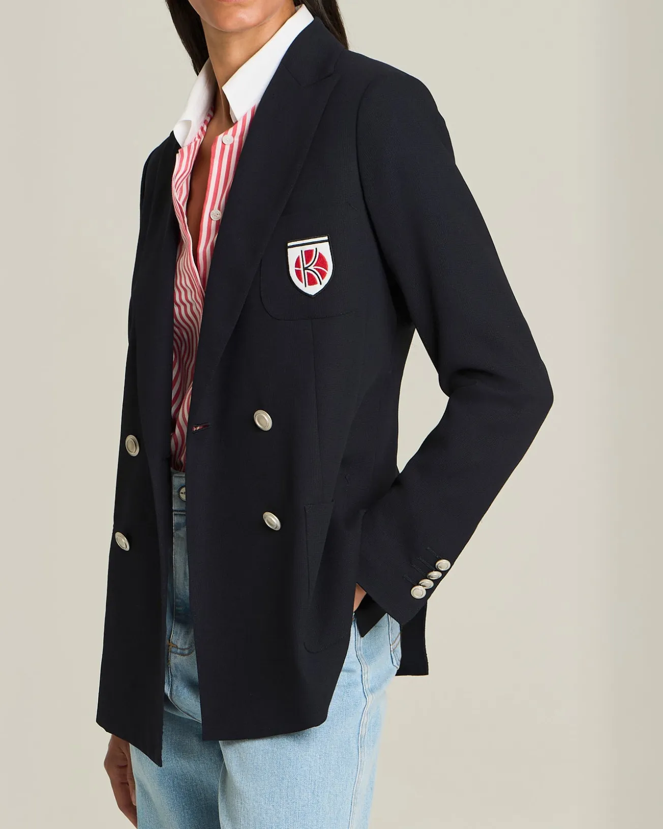 DOUBLE-BREASTED WOOL BLAZER - TENNIS CAPSULE COLLECTION