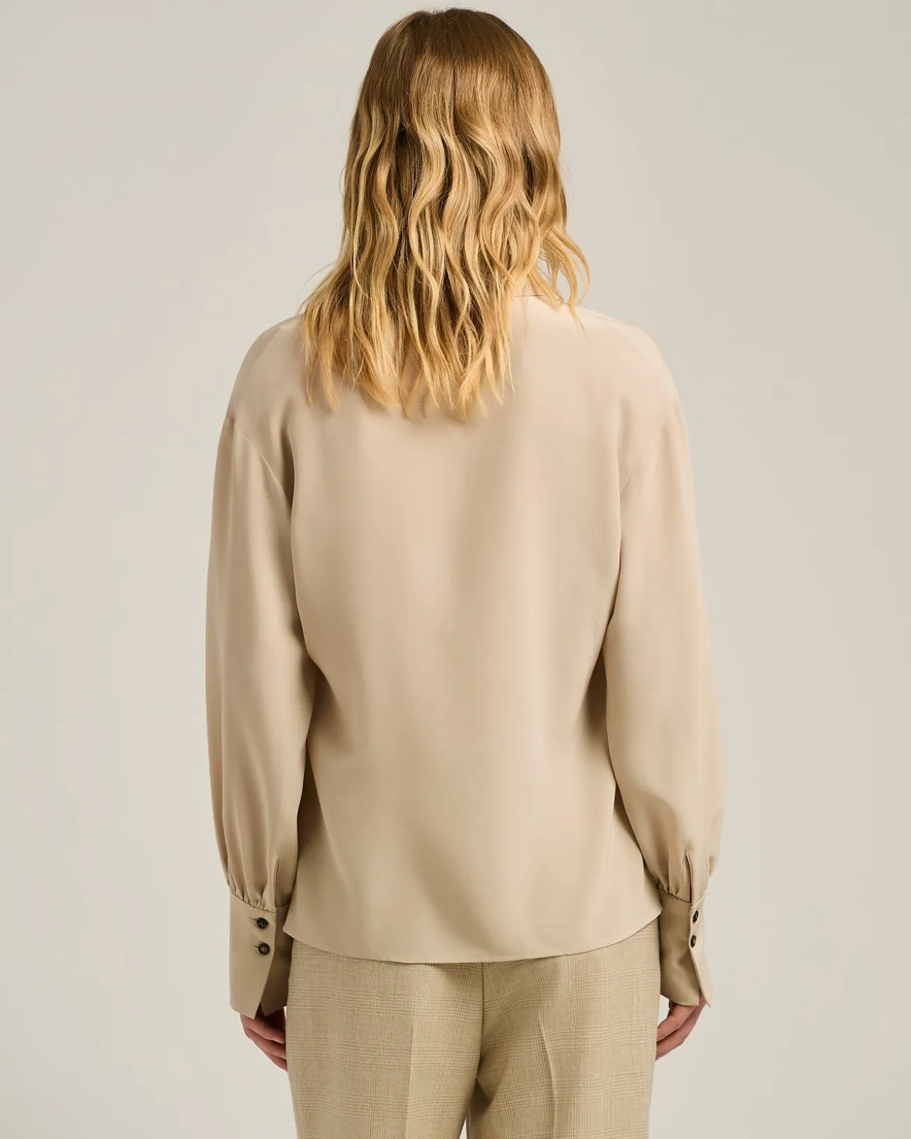 ELEGANT CREAM WHITE SILK BLOUSE