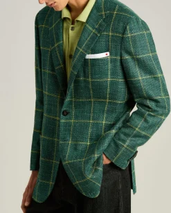 FINE BLEND CHECKED SINGLE-BREASTED JACKET