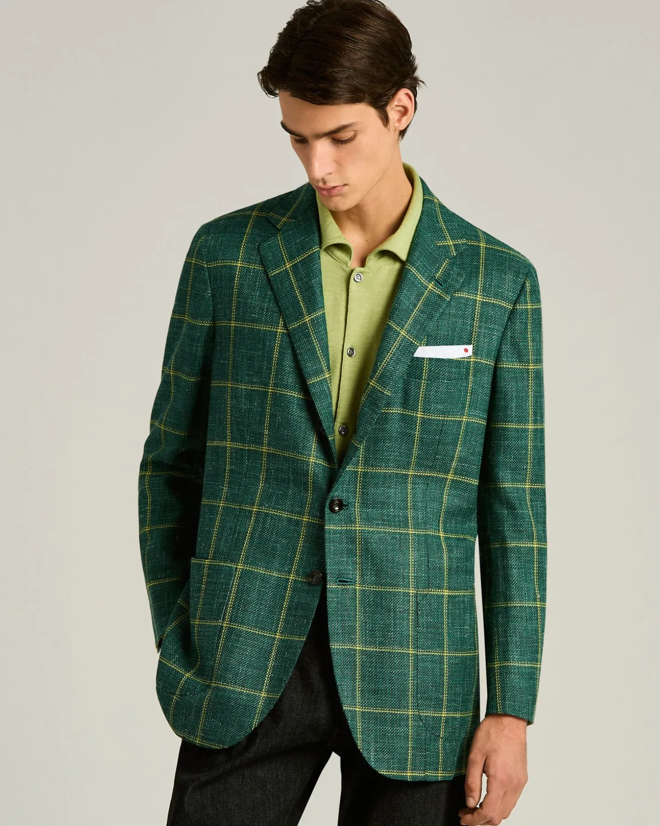 FINE BLEND CHECKED SINGLE-BREASTED JACKET