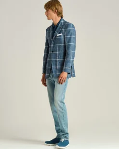 FINE BLEND CHECKED SINGLE-BREASTED JACKET