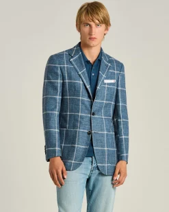 FINE BLEND CHECKED SINGLE-BREASTED JACKET