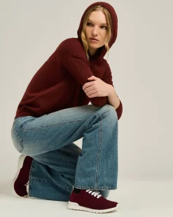 FIT BURGUNDY CASHMERE SNEAKERS