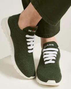 FIT PINE GREEN CASHMERE SNEAKERS