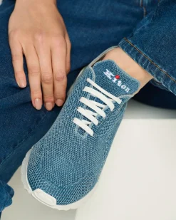 FITS SNEAKERS IN JEANS BLUE COTTON