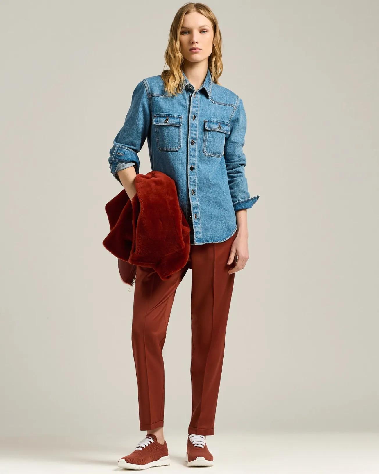 FIT TERRACOTTA CASHMERE SNEAKERS