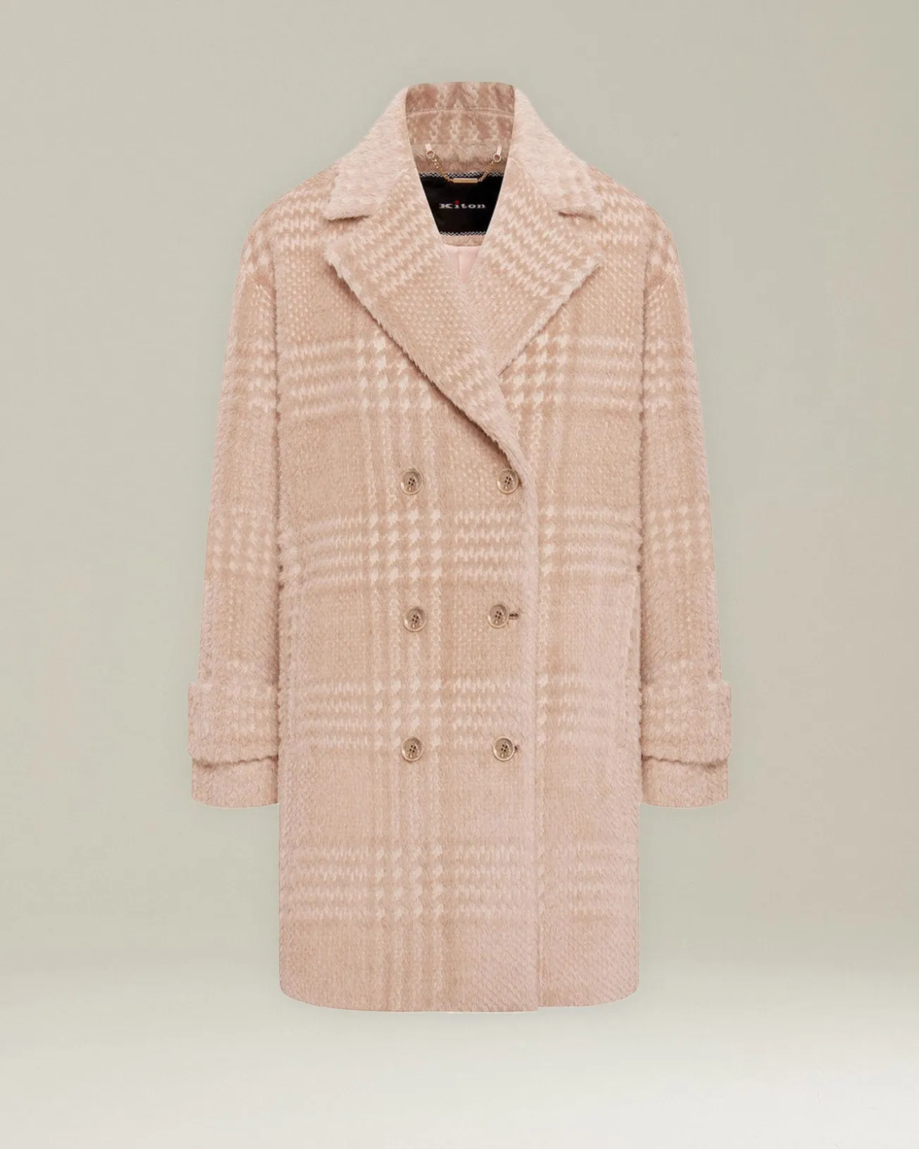 GLEN PLAID ALPACA AND WOOL PEA COAT