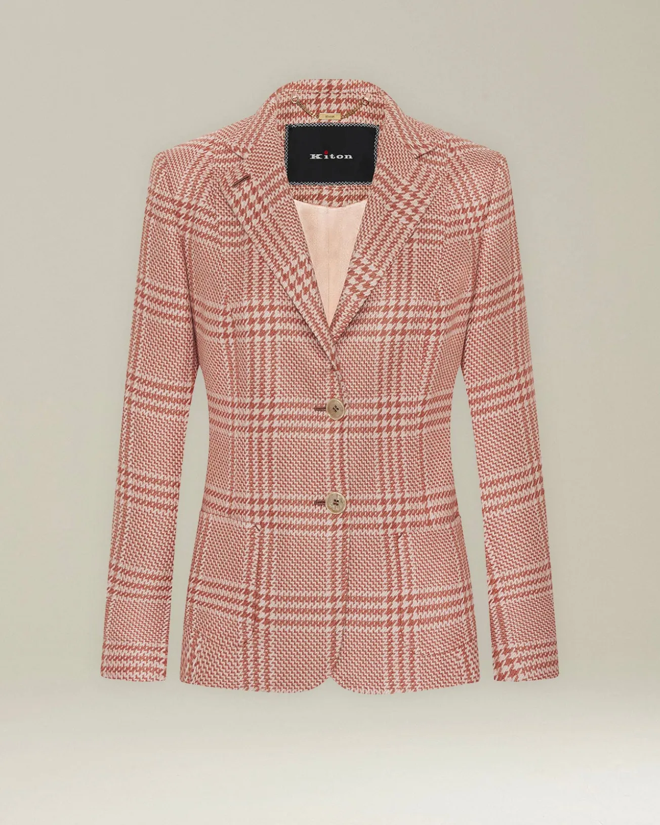 GLEN PLAID CASHMERE AND SILK BLAZER