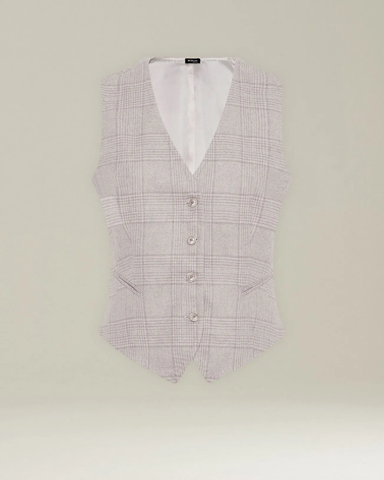 GLEN PLAID CASHMERE BLEND WAISTCOAT