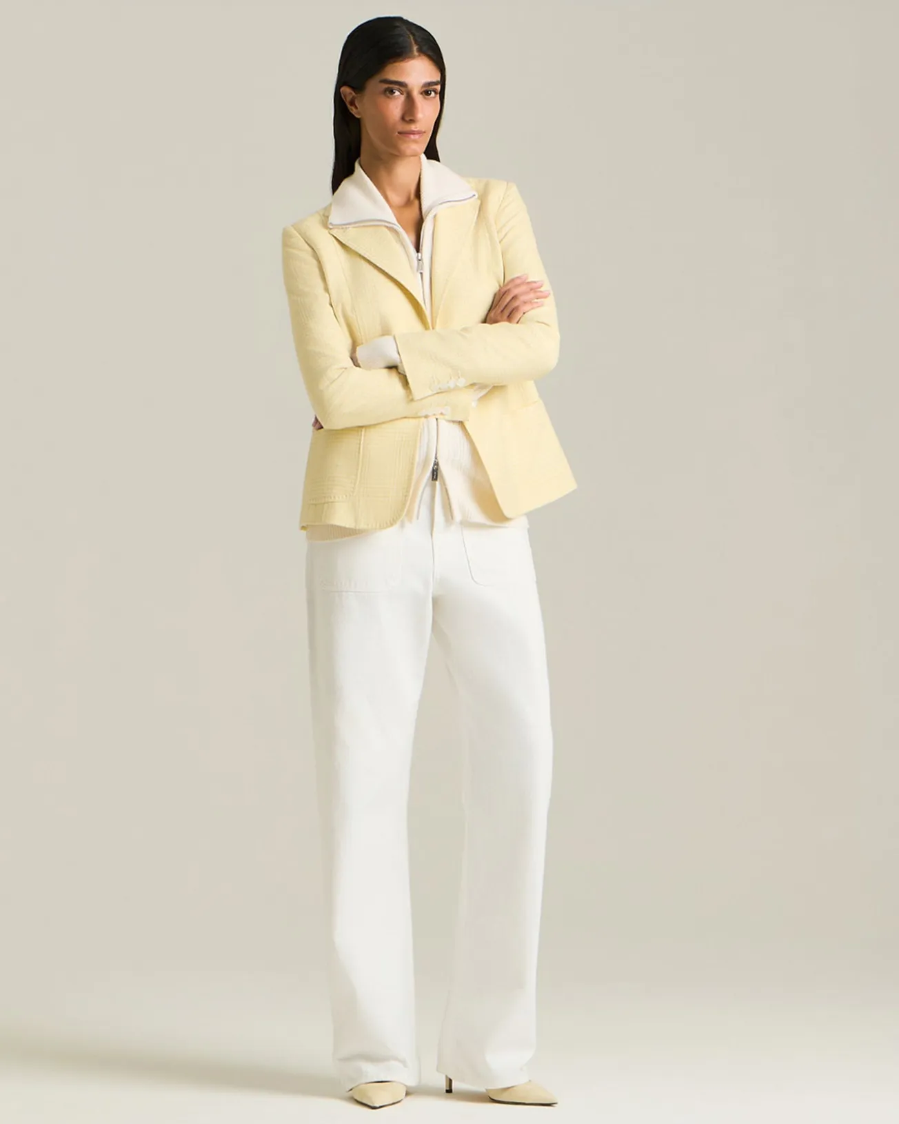 GLEN PLAID SILK BLEND BLAZER