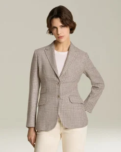 GLEN PLAID WOOL BLEND BLAZER