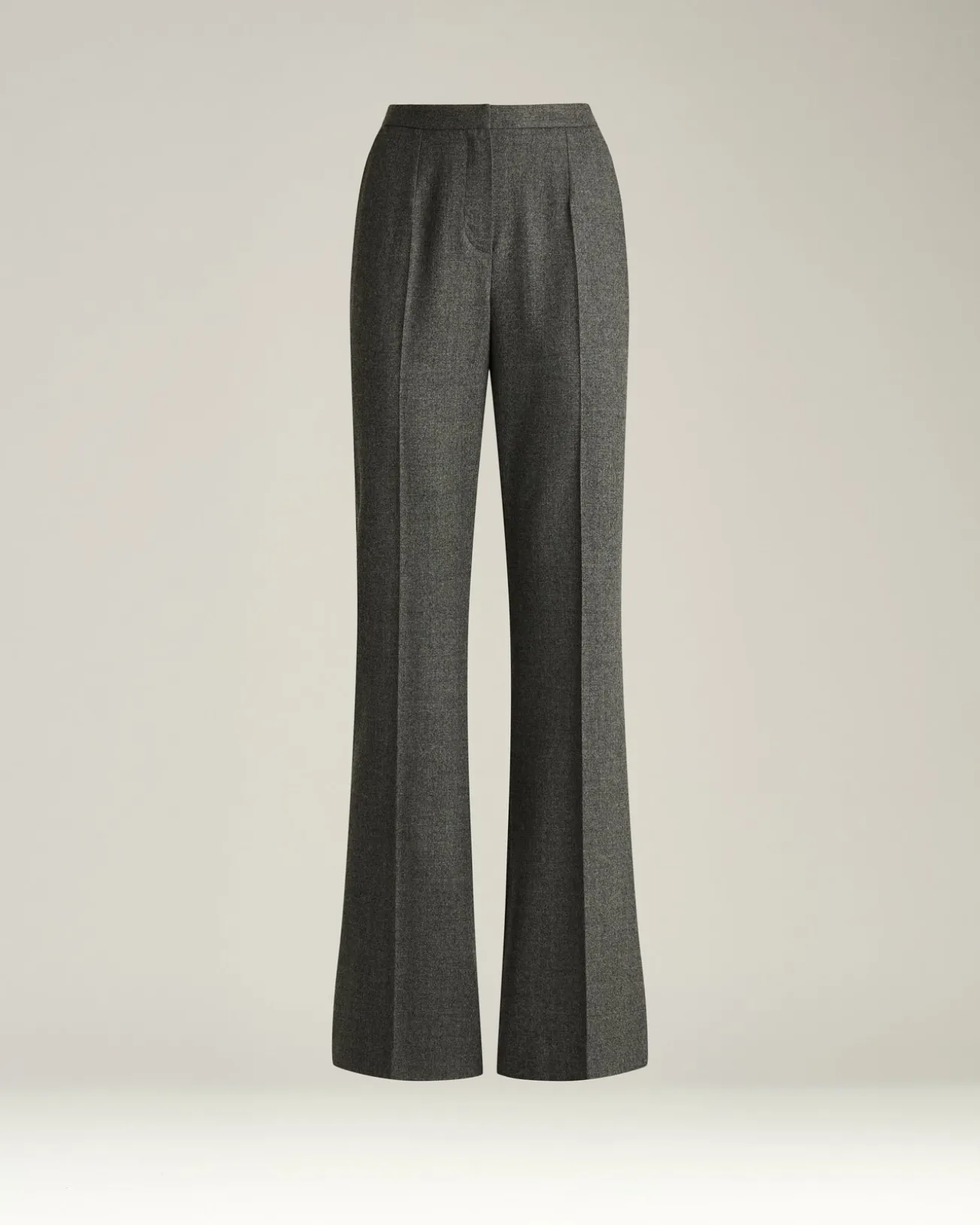 GRAY WIDE-LEG TROUSERS IN VIRGIN WOOL