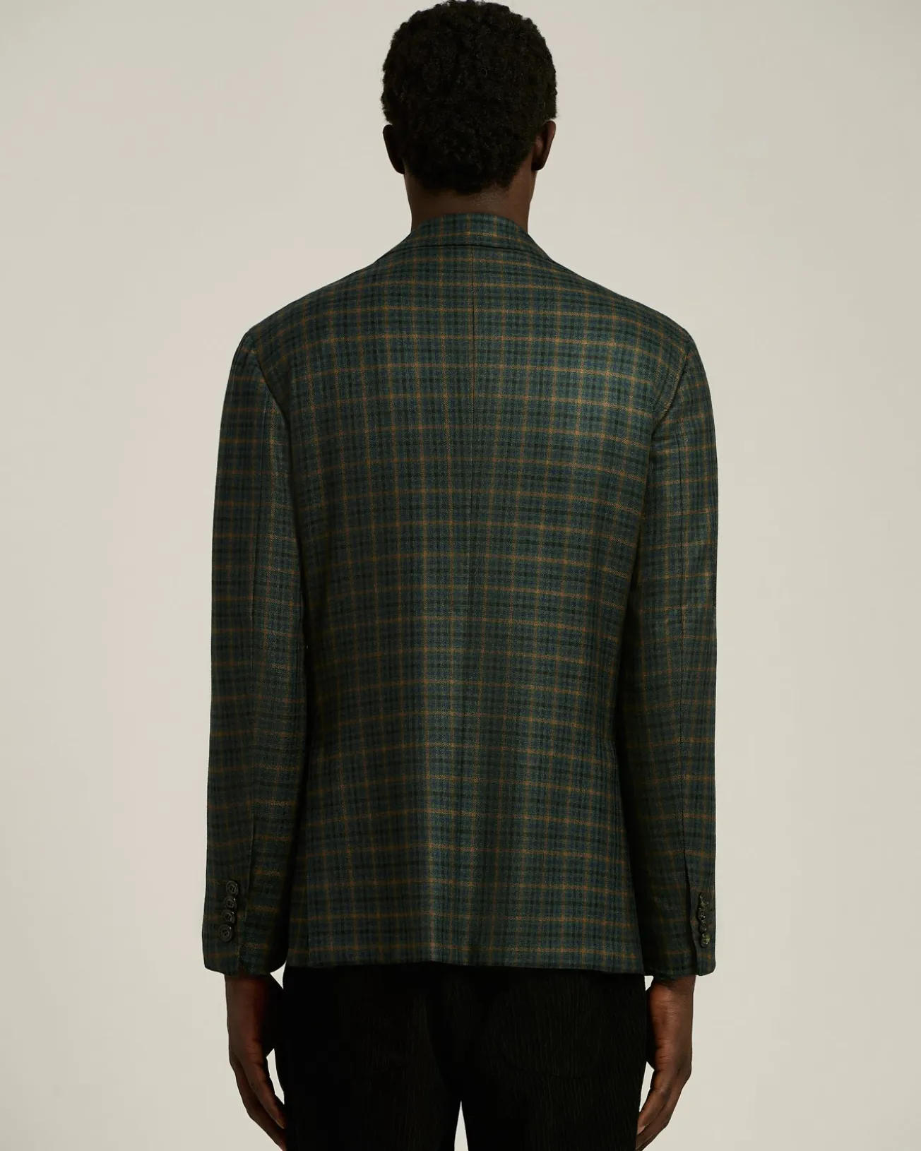 GREEN CHECKED CASHMERE BLAZER