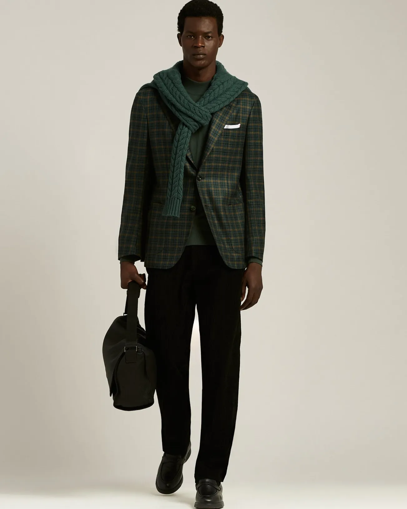 GREEN CHECKED CASHMERE BLAZER