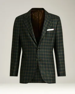 GREEN CHECKED CASHMERE BLAZER