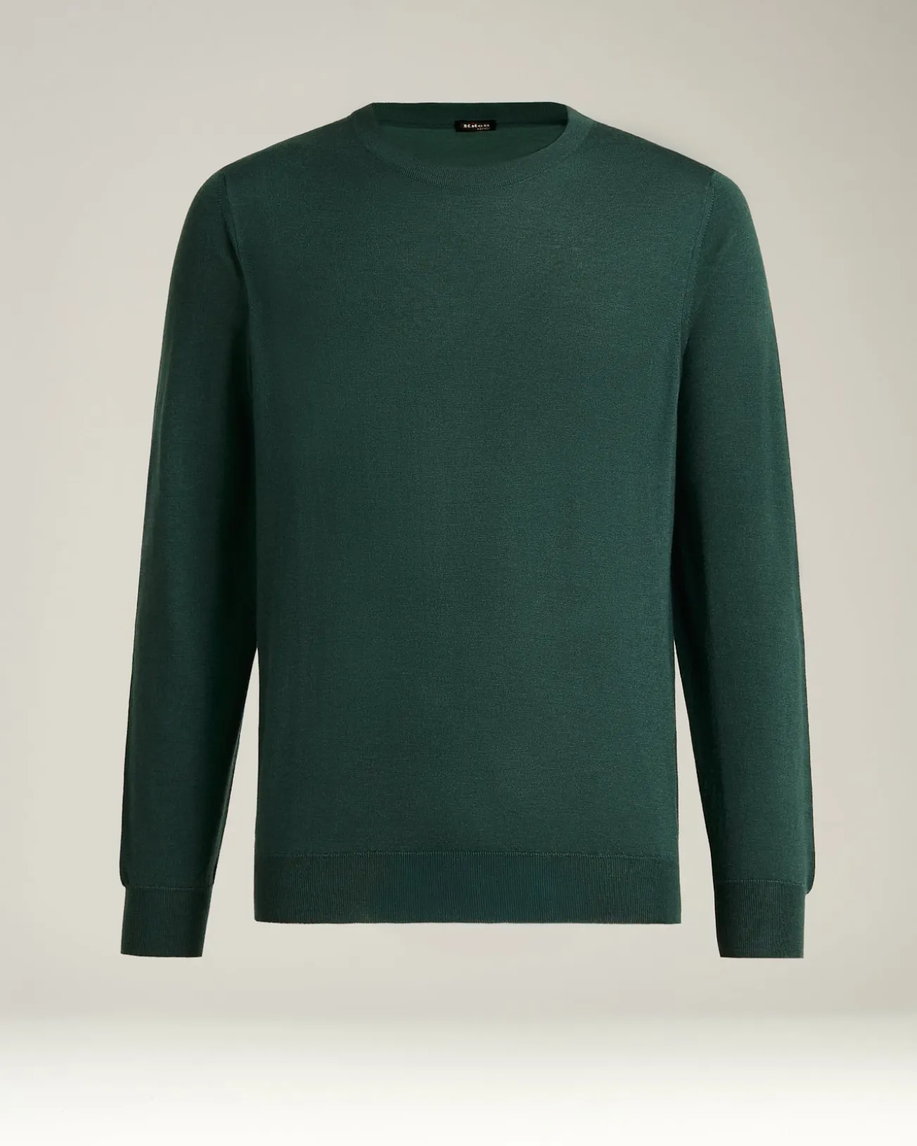 GREEN PINE CREWNECK SWEATER IN CASHMERE AND SILK