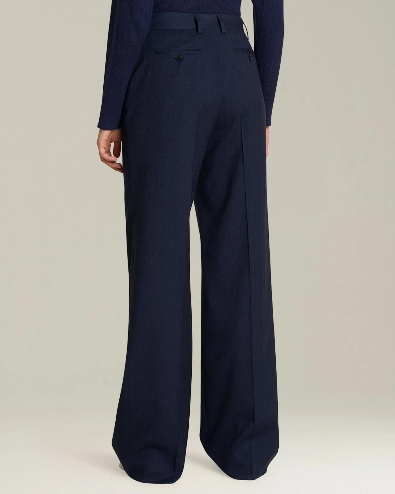 HERRINGBONE WOOL TROUSERS