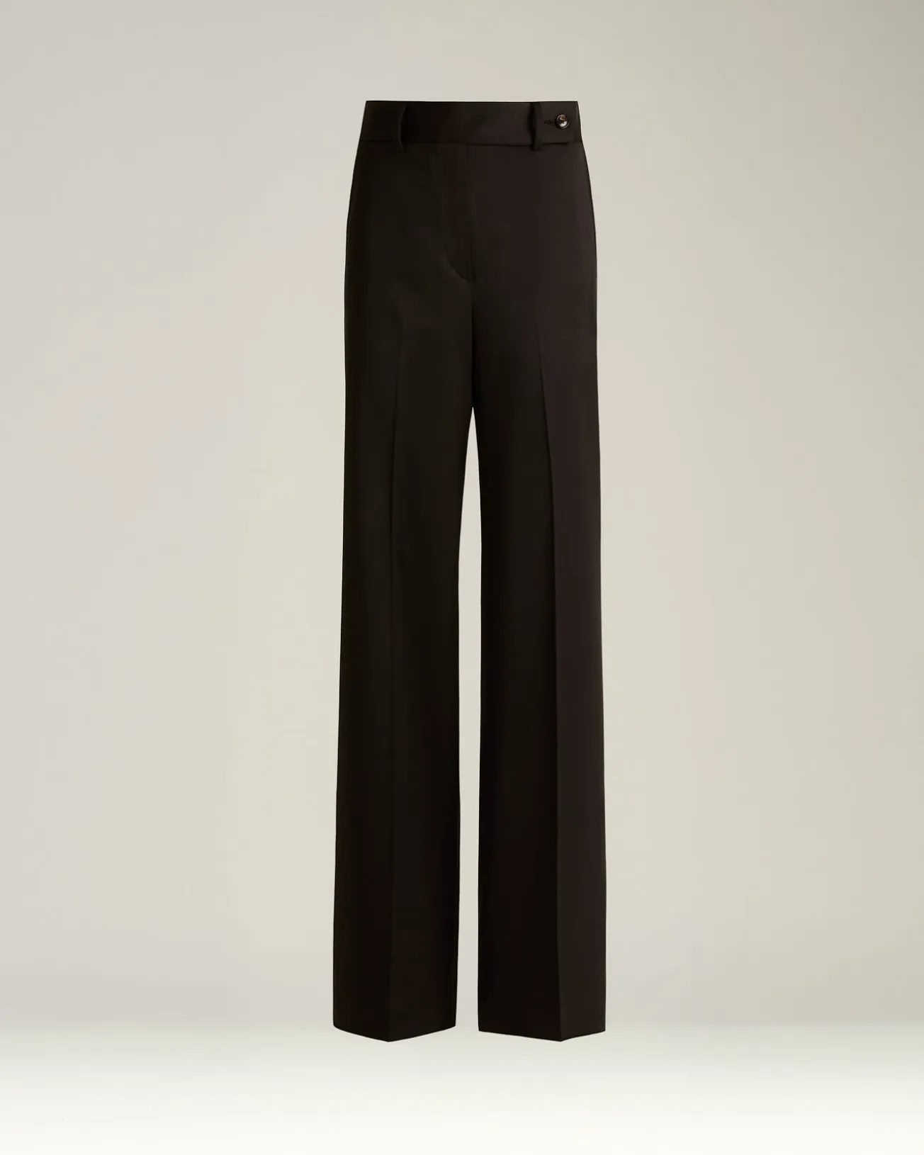 HIGH-WAIST PALAZZO TROUSERS IN STRETCH VIRGIN WOOL DARK BROWN