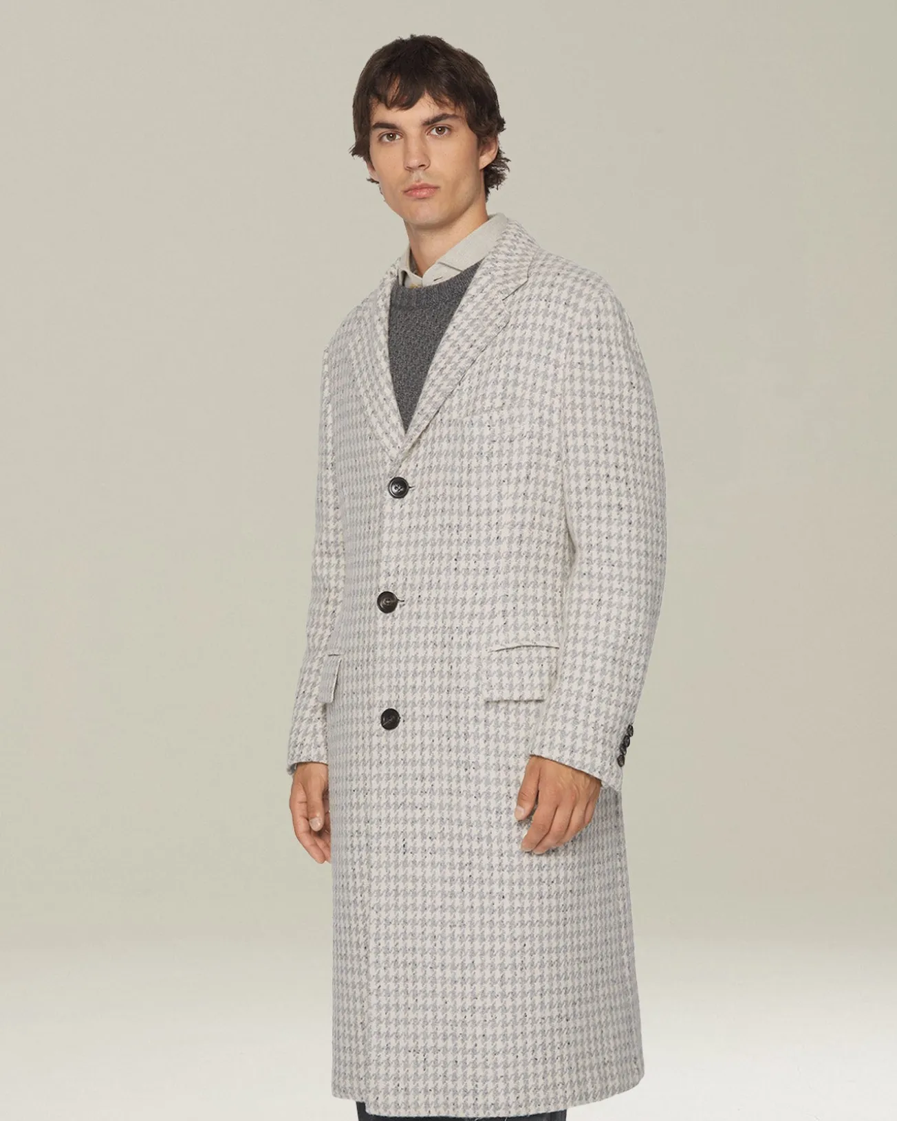 HOUNDSTOOTH CASHMERE BLEND COAT