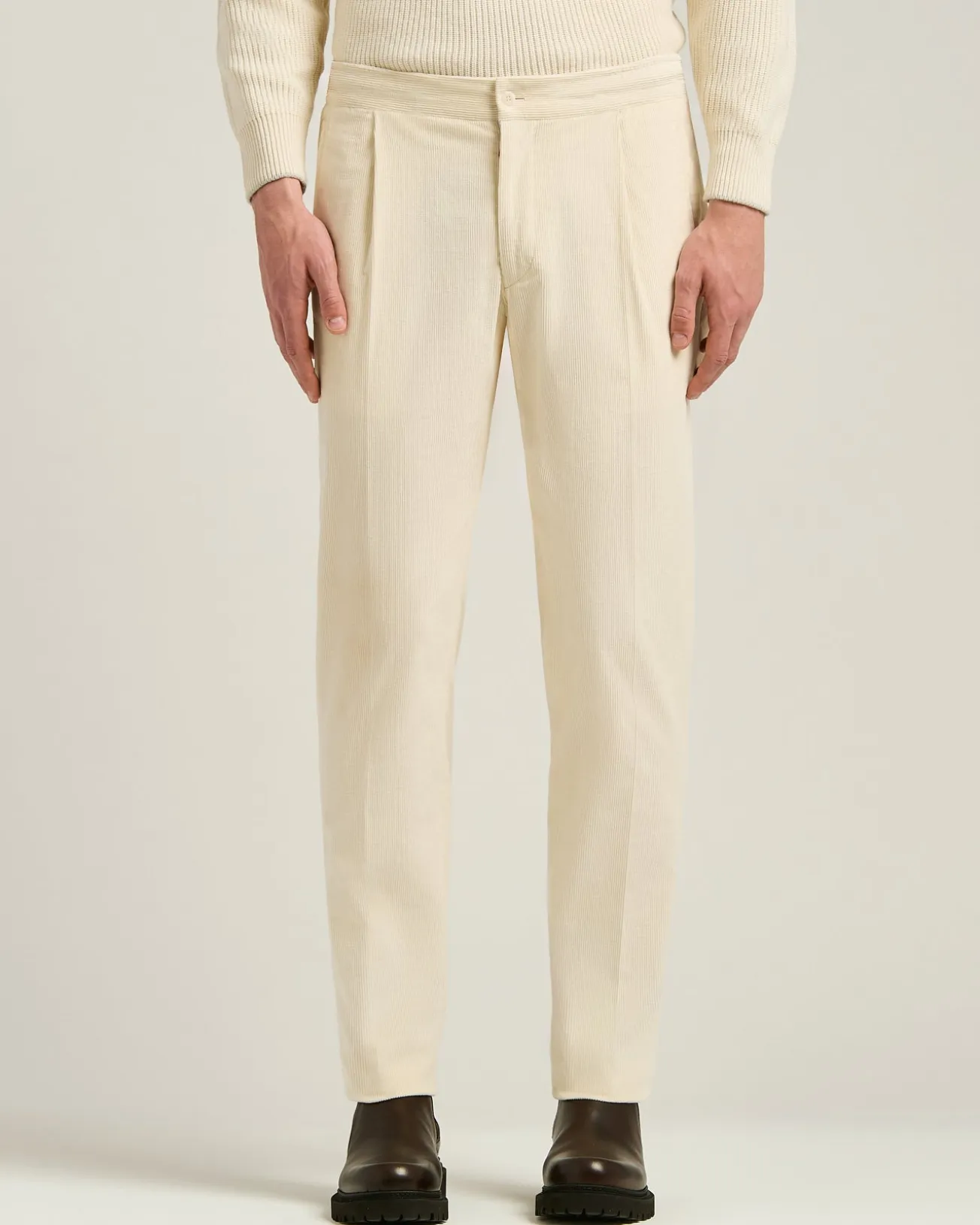 IVORY FINE-CORDUROY TROUSERS