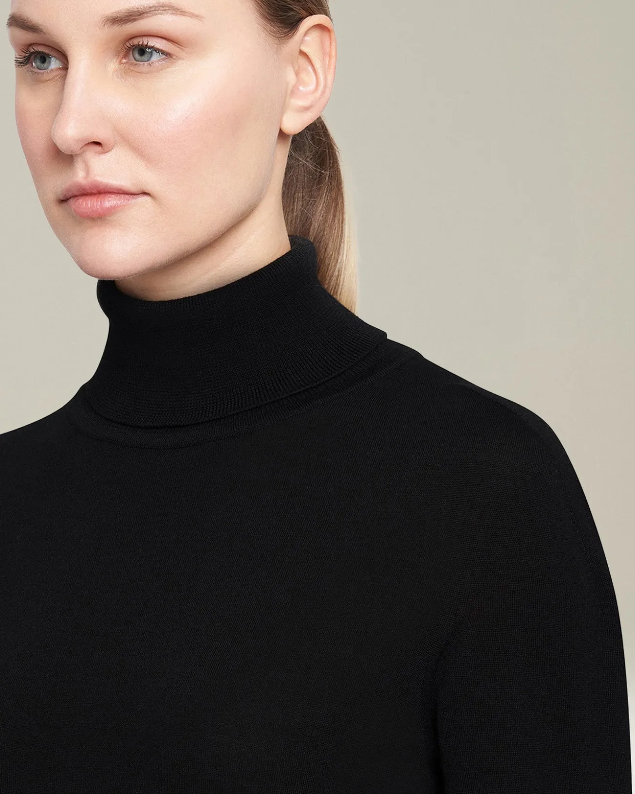 JERSEY HIGH NECK CASHMERE
