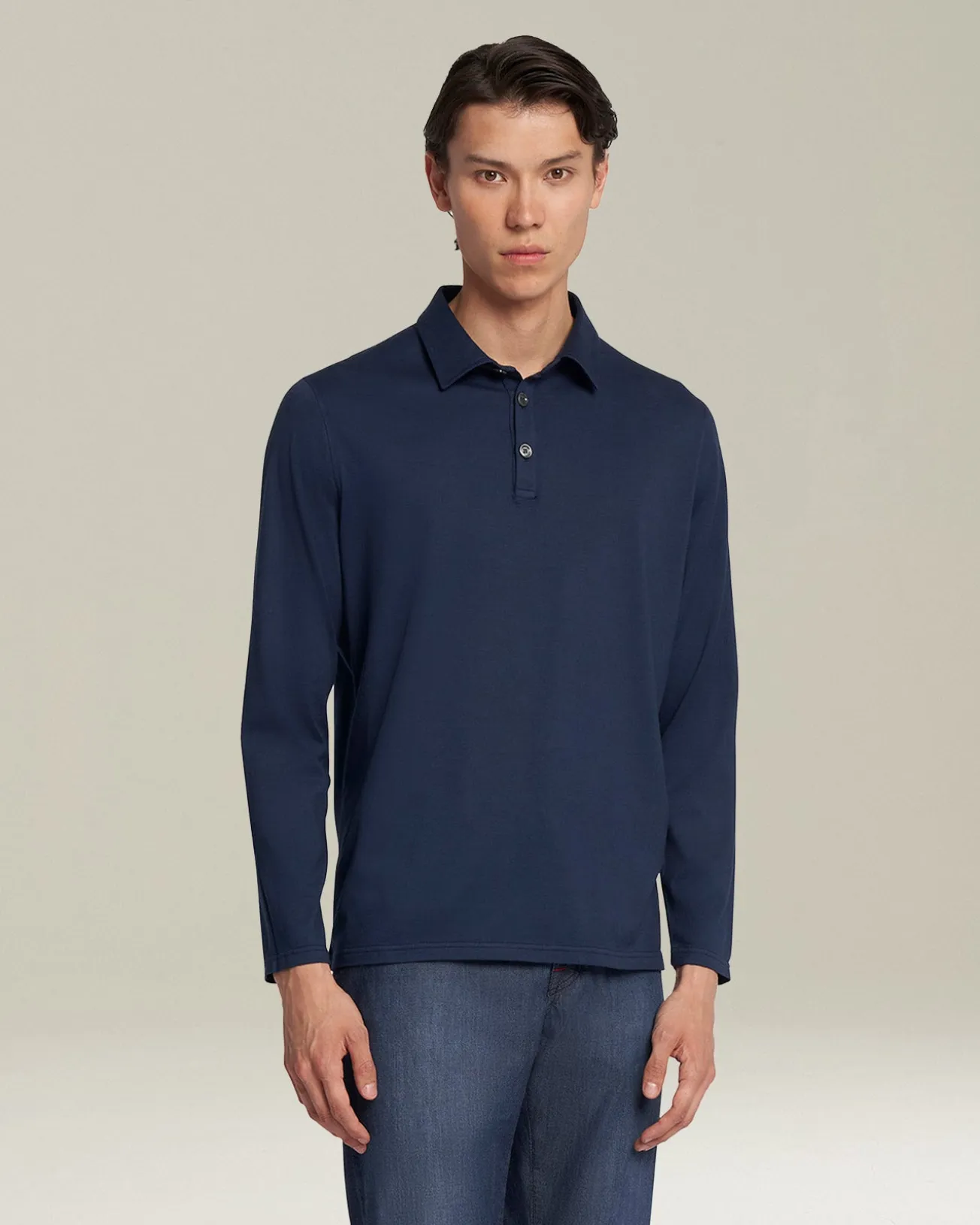 JERSEY POLOSHIRT L/S COTTON