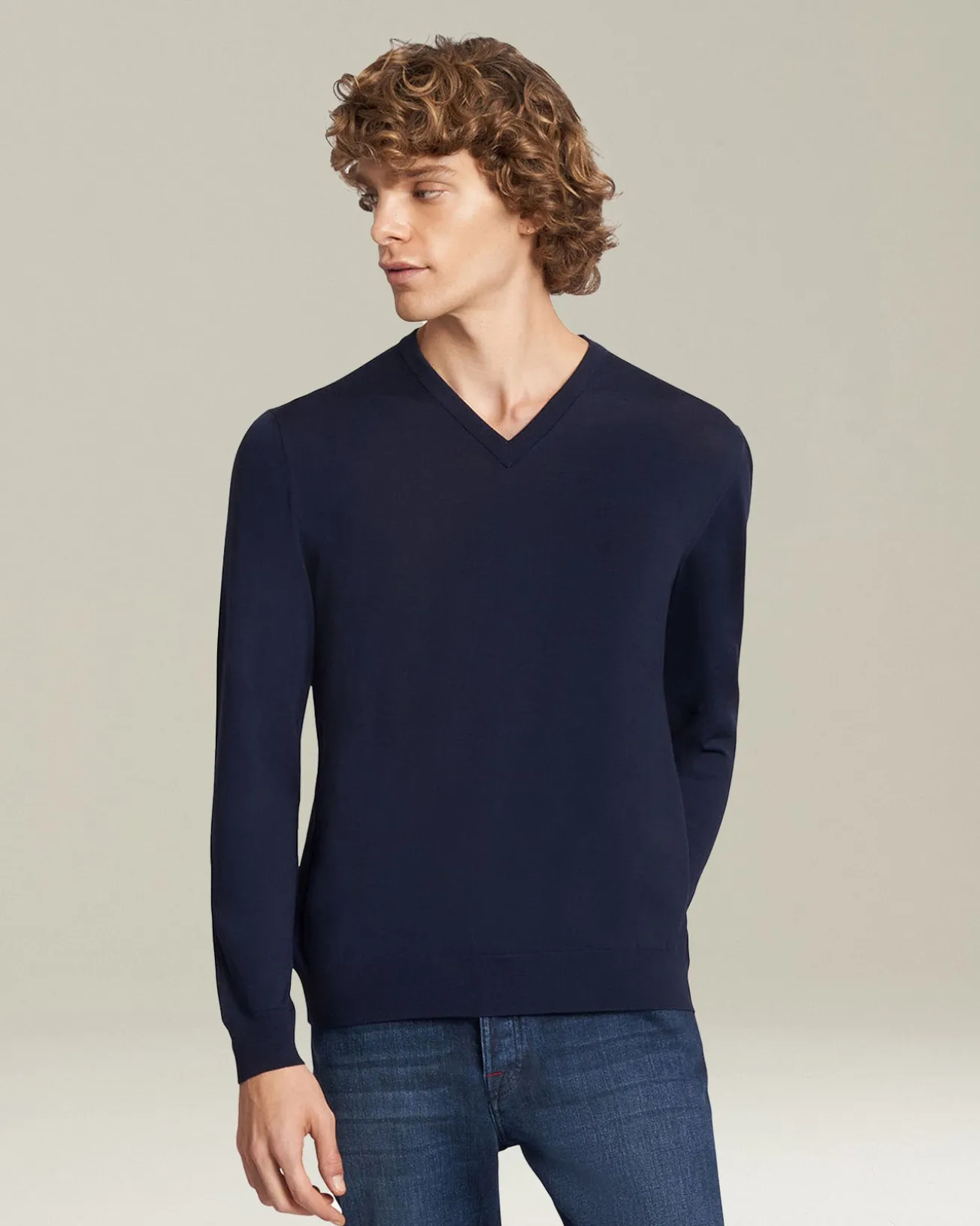 JERSEY V-NECK WOOL