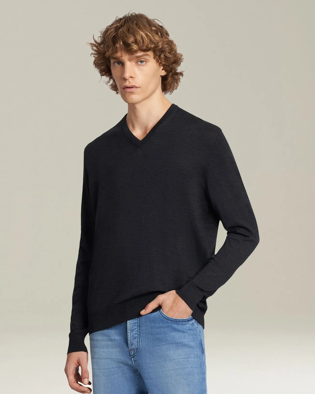 JERSEY V-NECK WOOL