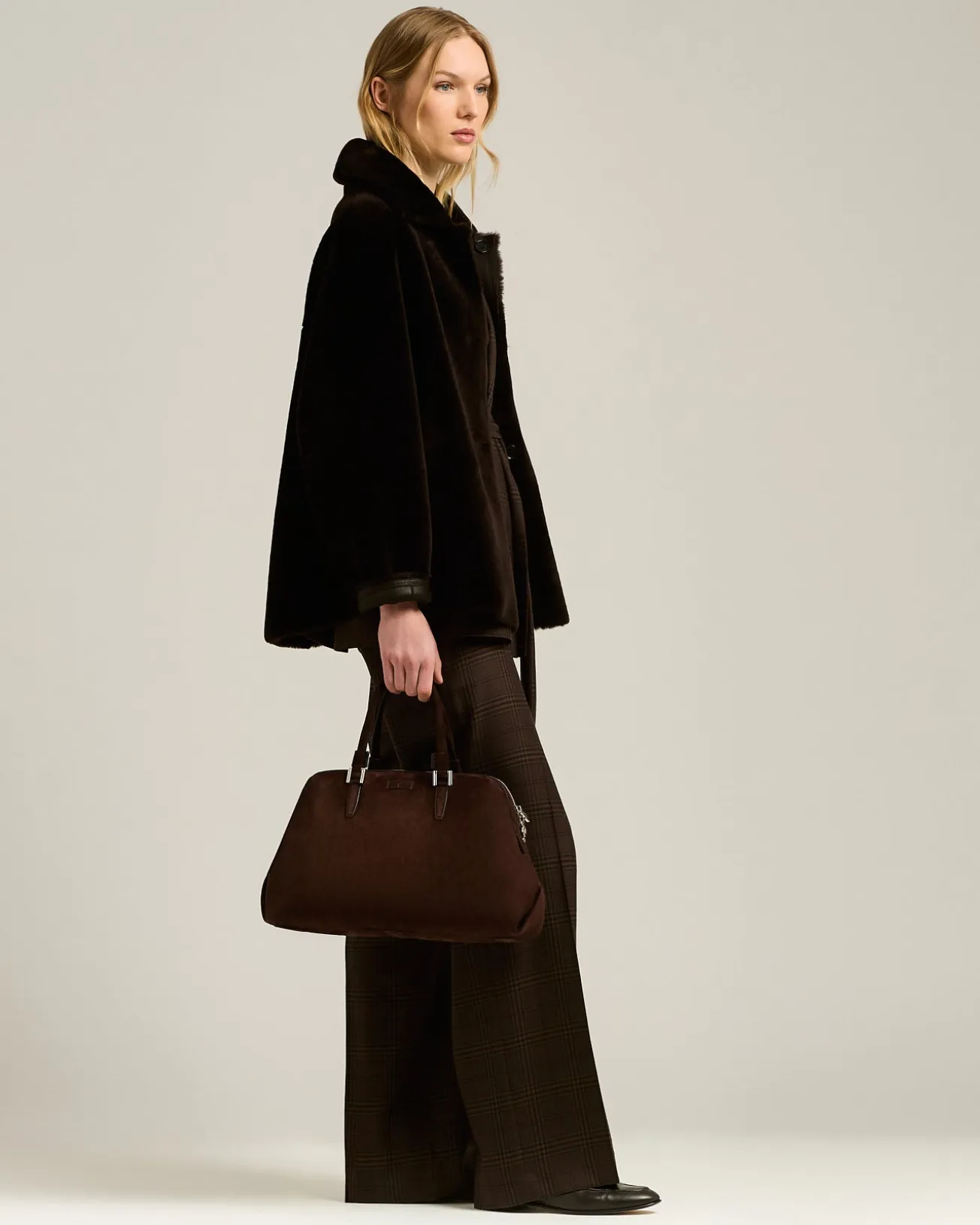 KAYLY BROWN SUEDE HANDBAG