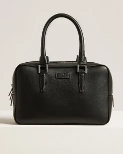 “KISS” BLACK GRAINED CALFSKIN SATCHEL