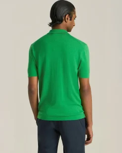KNT DELUXE WOOL AND SILK ZIP-UP POLO SHIRT