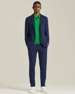 KNT DELUXE WOOL AND SILK ZIP-UP POLO SHIRT