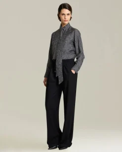 LAMÉ EFFECT SILK SHIRT