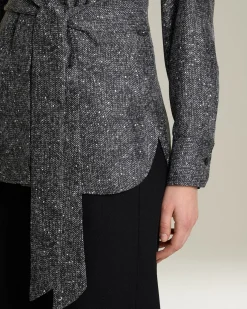 LAMÉ EFFECT SILK SHIRT