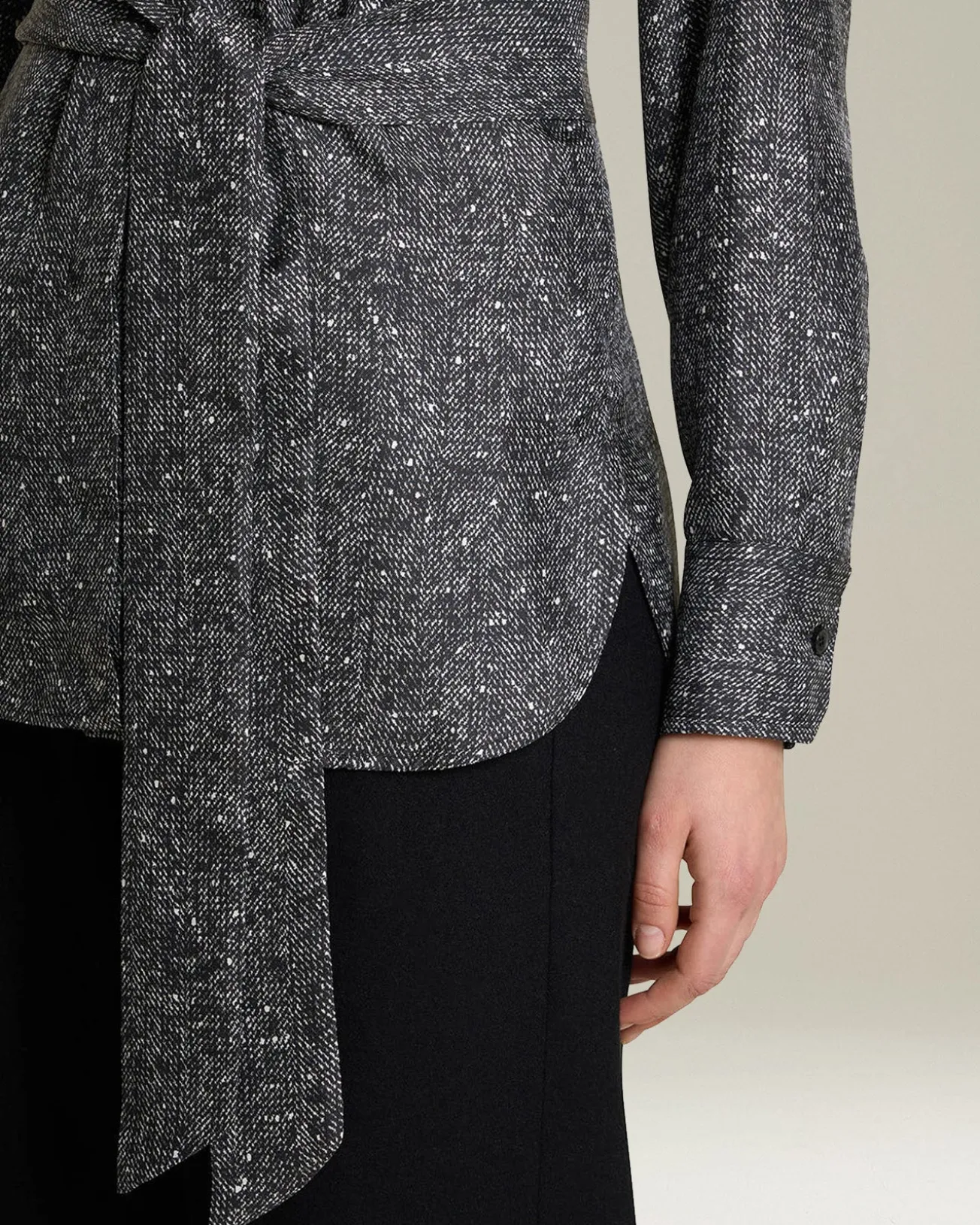 LAMÉ EFFECT SILK SHIRT
