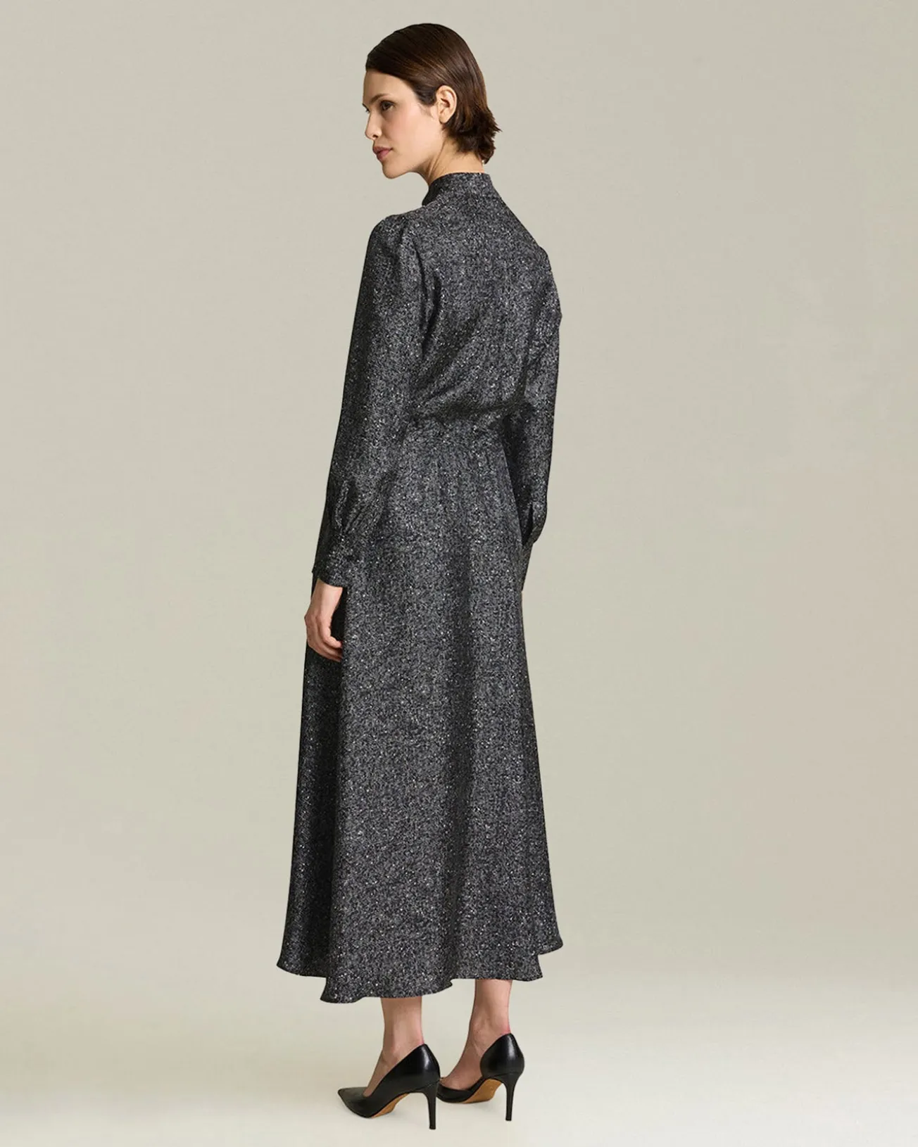 LAMÉ SILK EVENING GOWN