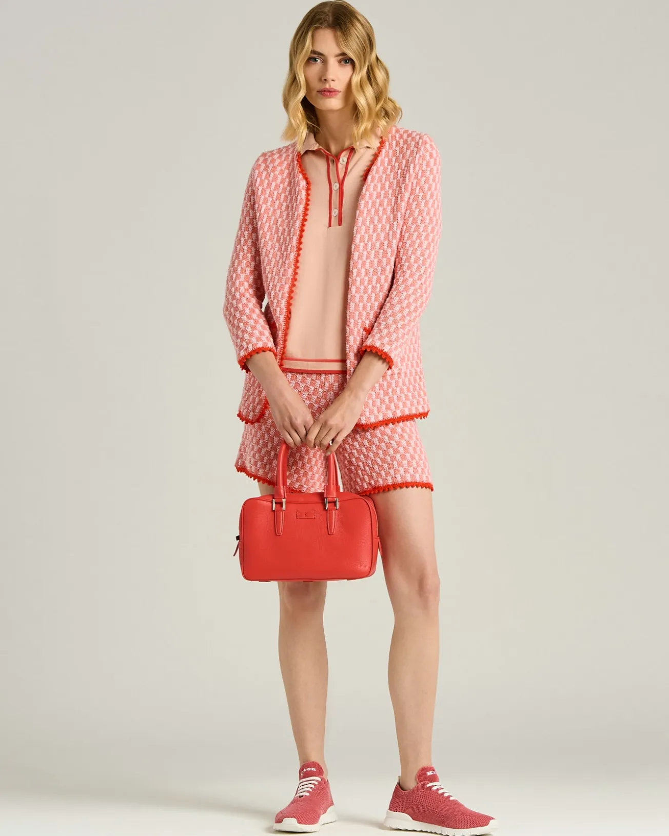 LEATHER CALFSKIN KISS ME BAG IN RED
