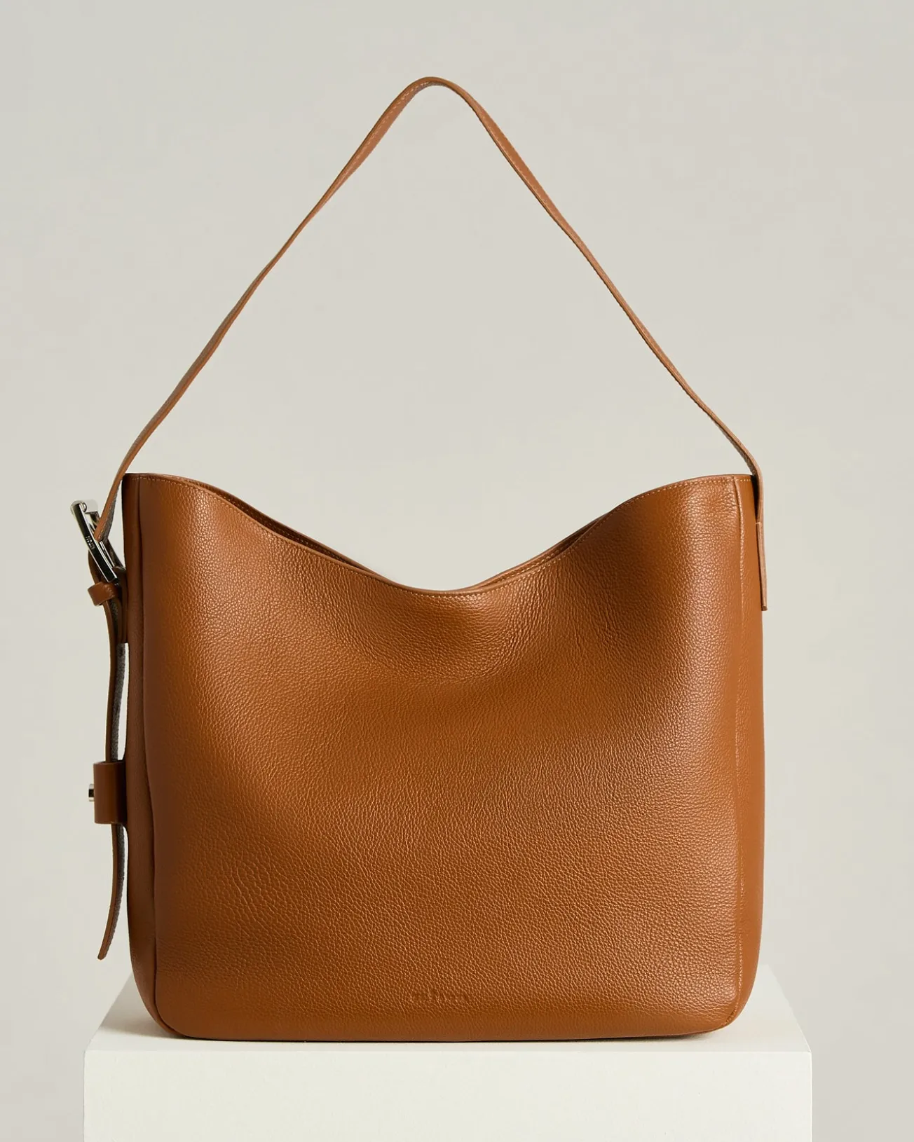 LEATHER EVENING BAG IN HAZELNUT CALFSKIN