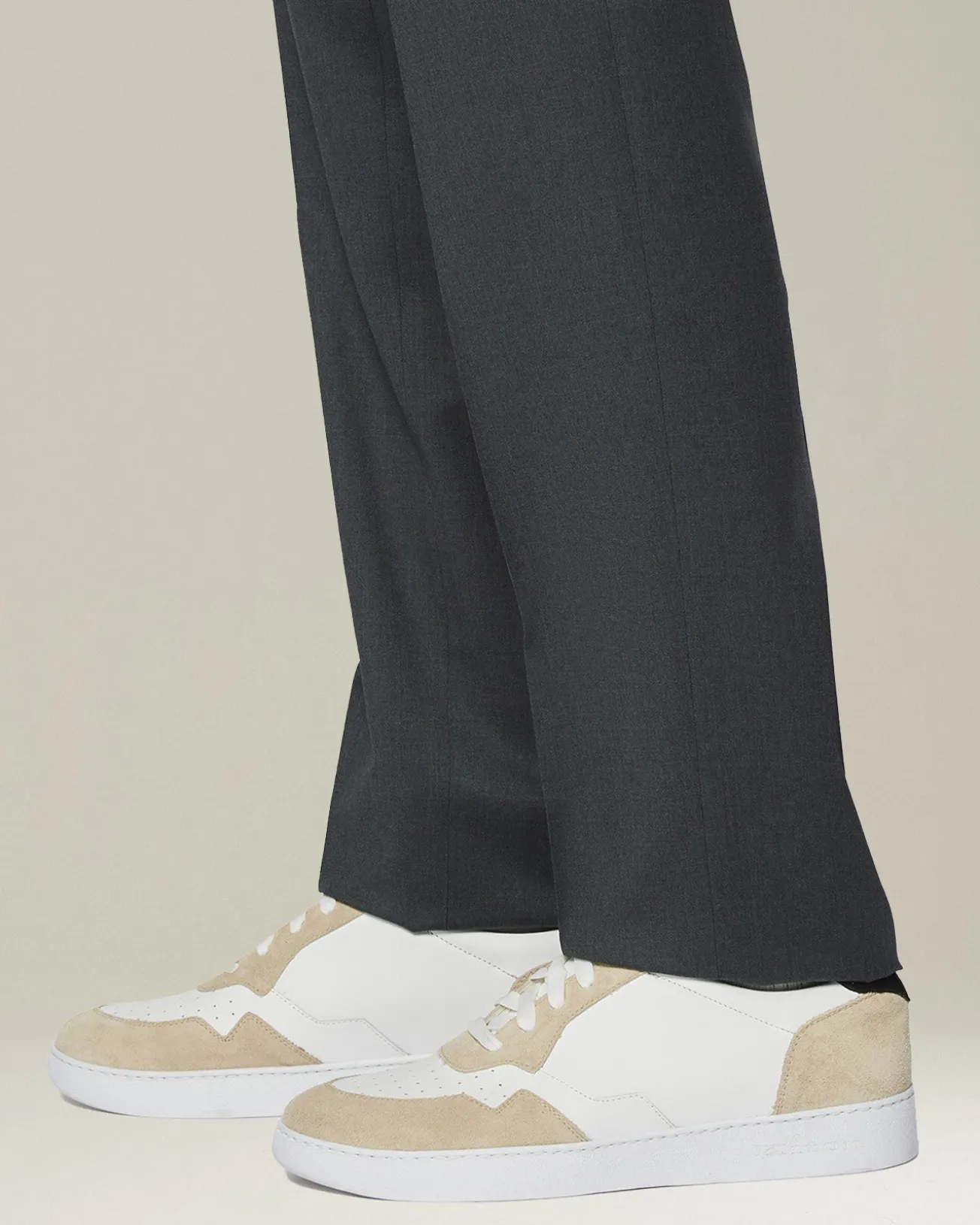 LEATHER SNEAKERS WITH SUEDE INSERTS