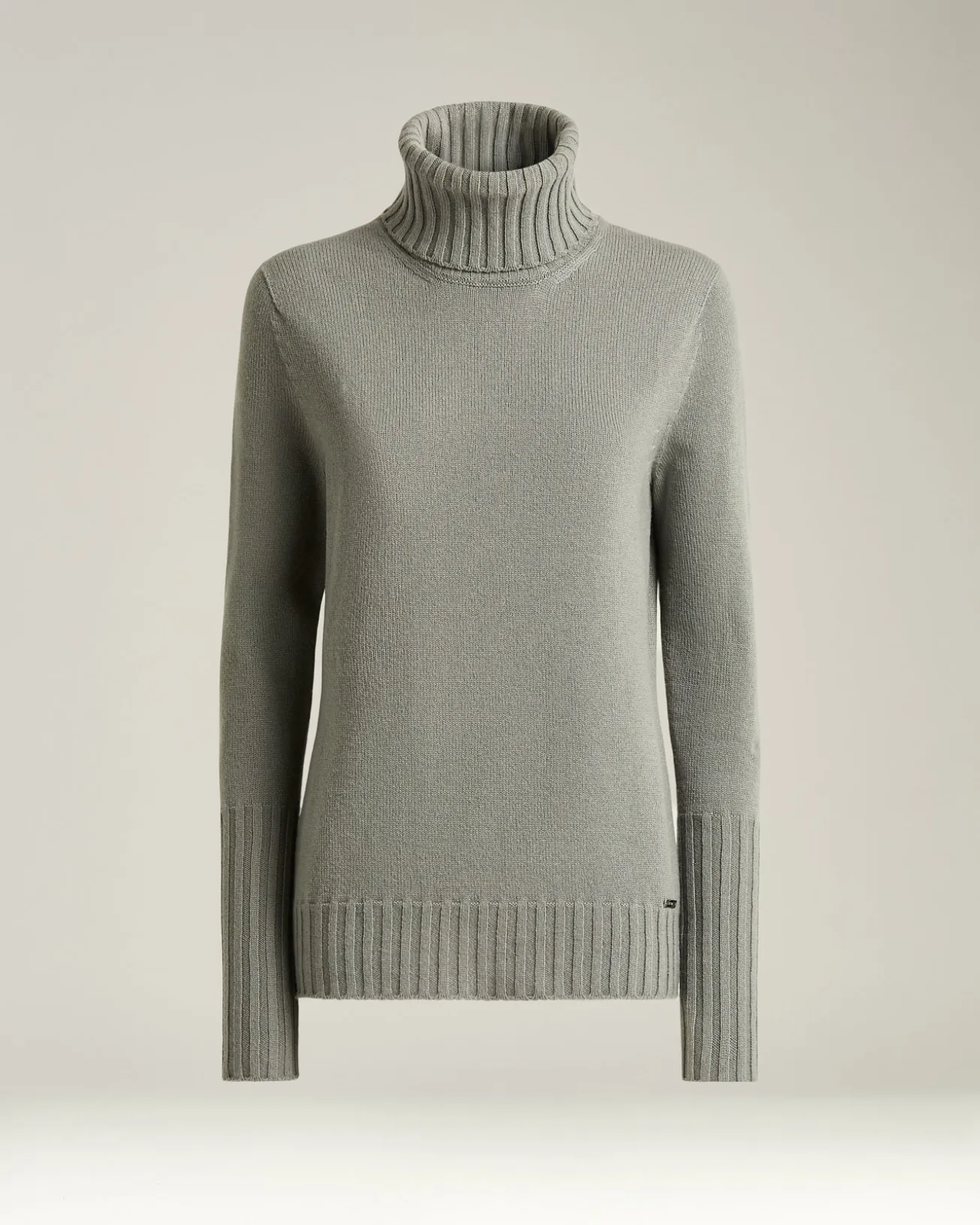 LIGHT GRAY CASHMERE TURTLENECK SWEATER