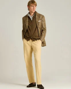 LINEN AND COTTON BLEND TROUSERS
