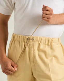 LINEN AND COTTON BLEND TROUSERS